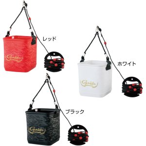 画像: がまかつ　（Gamakatsu）　【20%OFF・レターパック可】　水汲みバケツ（ロープ巻付）（折りたたみ式）　小　（ブラック）　GM-2517