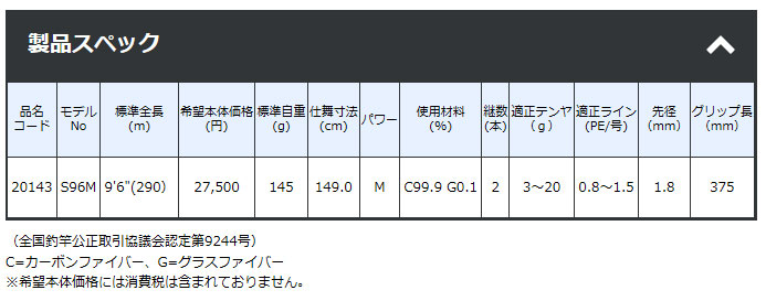 画像: がまかつ　（Gamakatsu）　【15%OFF】　ドラゴンライズ　S96M　並継 