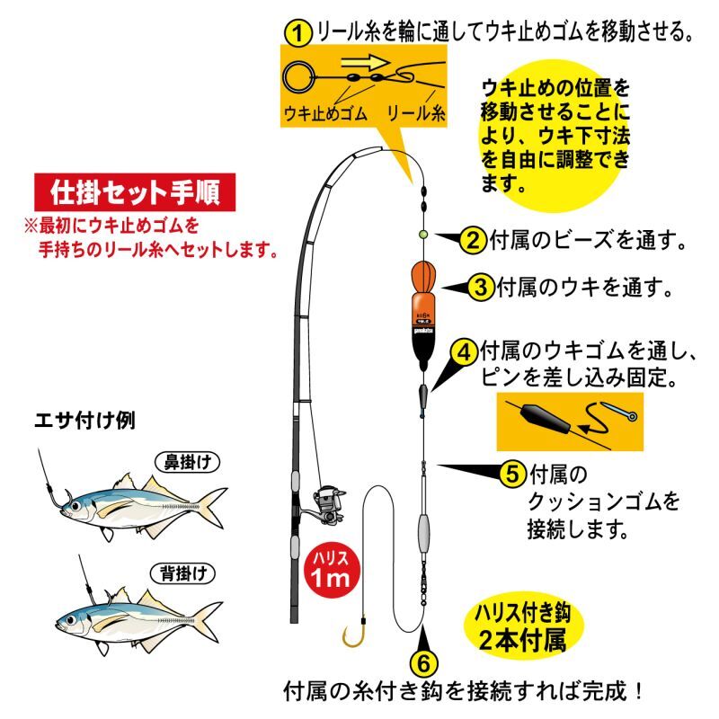 画像: がまかつ　（Gamakatsu）　【レターパック可】　遠投　泳がせのませパーフェクト　（鈎真鯛王12号）　ロッド・リール以外は全て揃うフルセット！