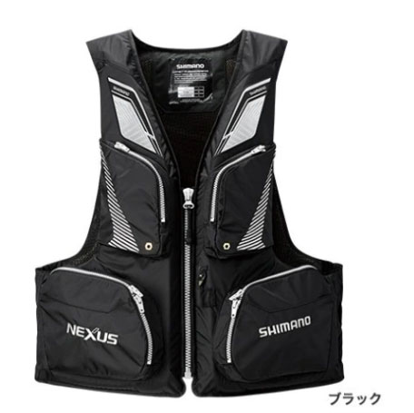 画像1: シマノ　（SHIMANO）　【20%OFF】　即納！　ネクサス フローティングベスト　ブラック　レッド　Lサイズ　VF-142Q